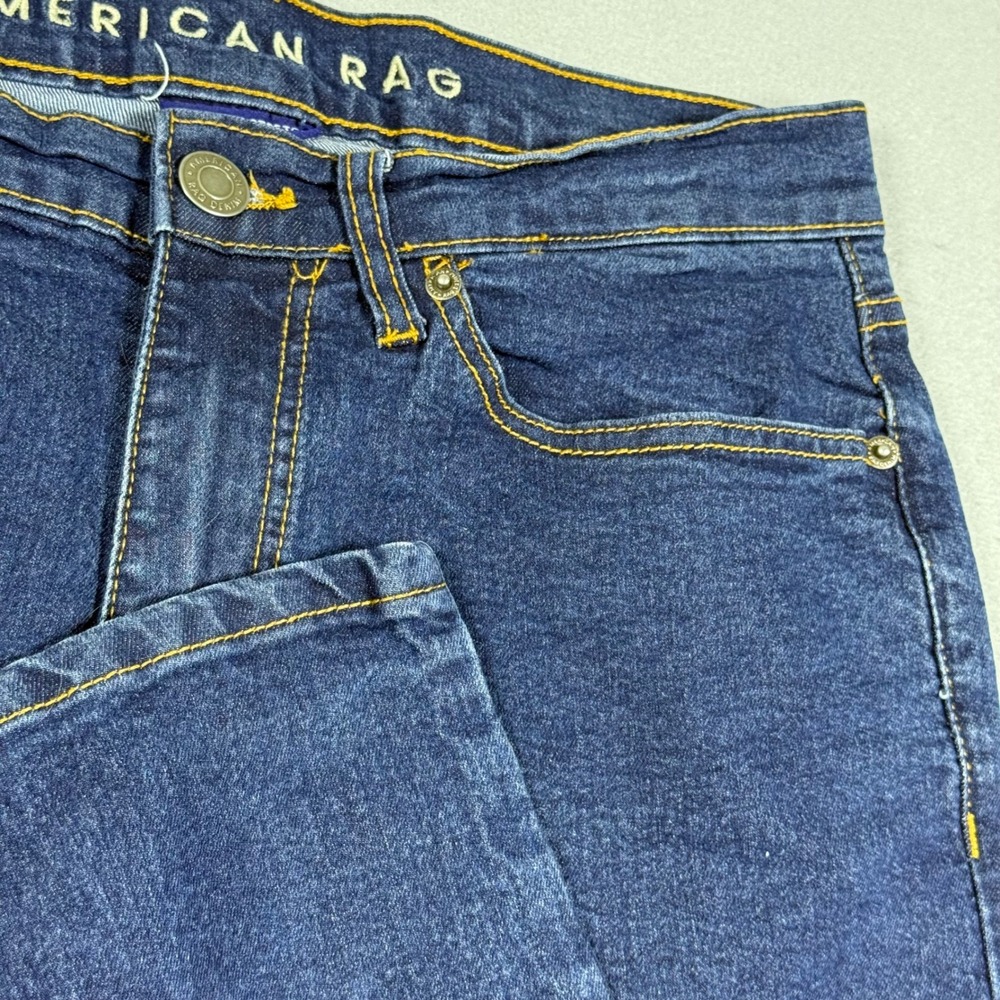 American Rag Mens Slim Fit Jeans Dark Wash Blue Denim Stretch Pants